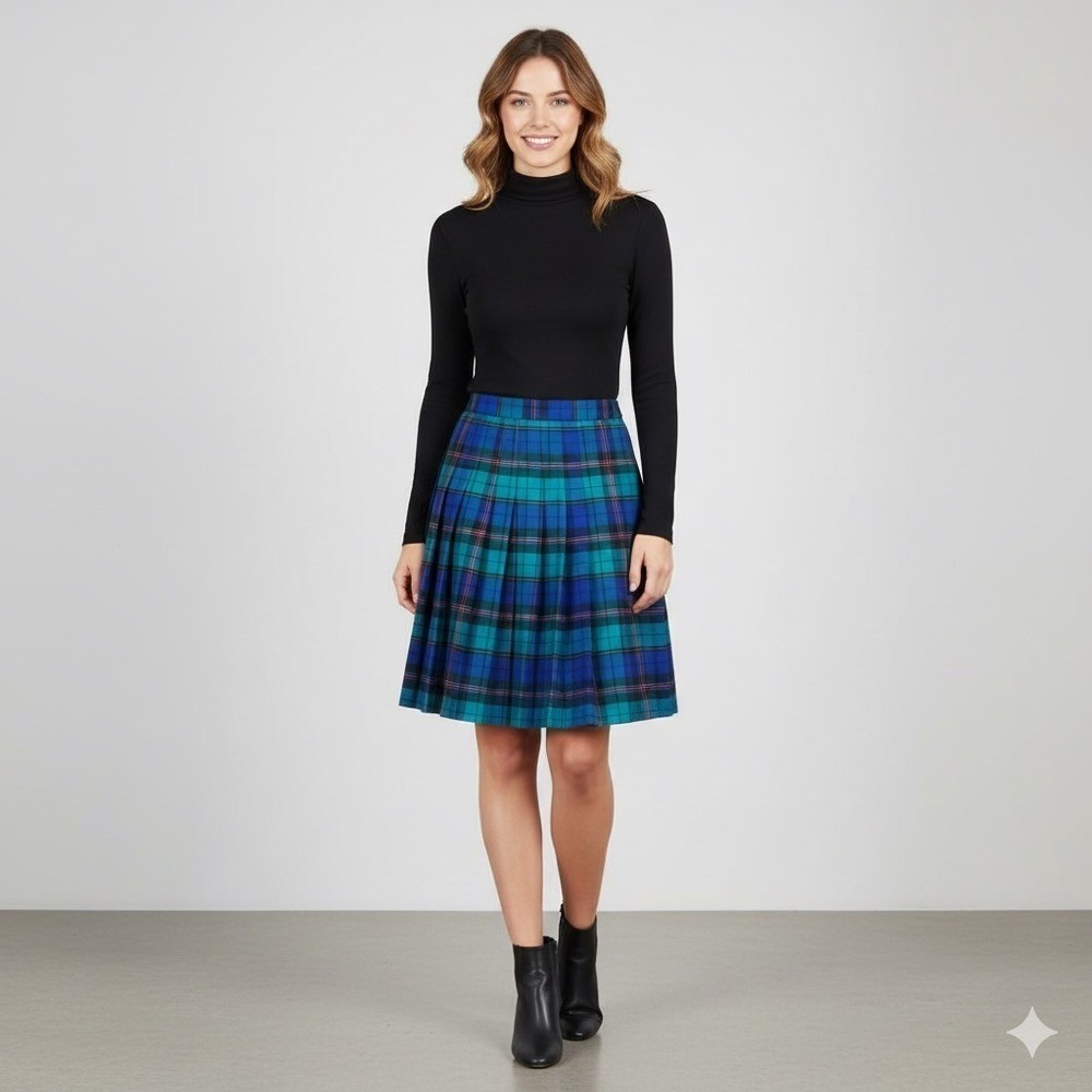 Vintage Ruling Class Womens Size Medium Plaid Pleated Skirt School Uniform Retro